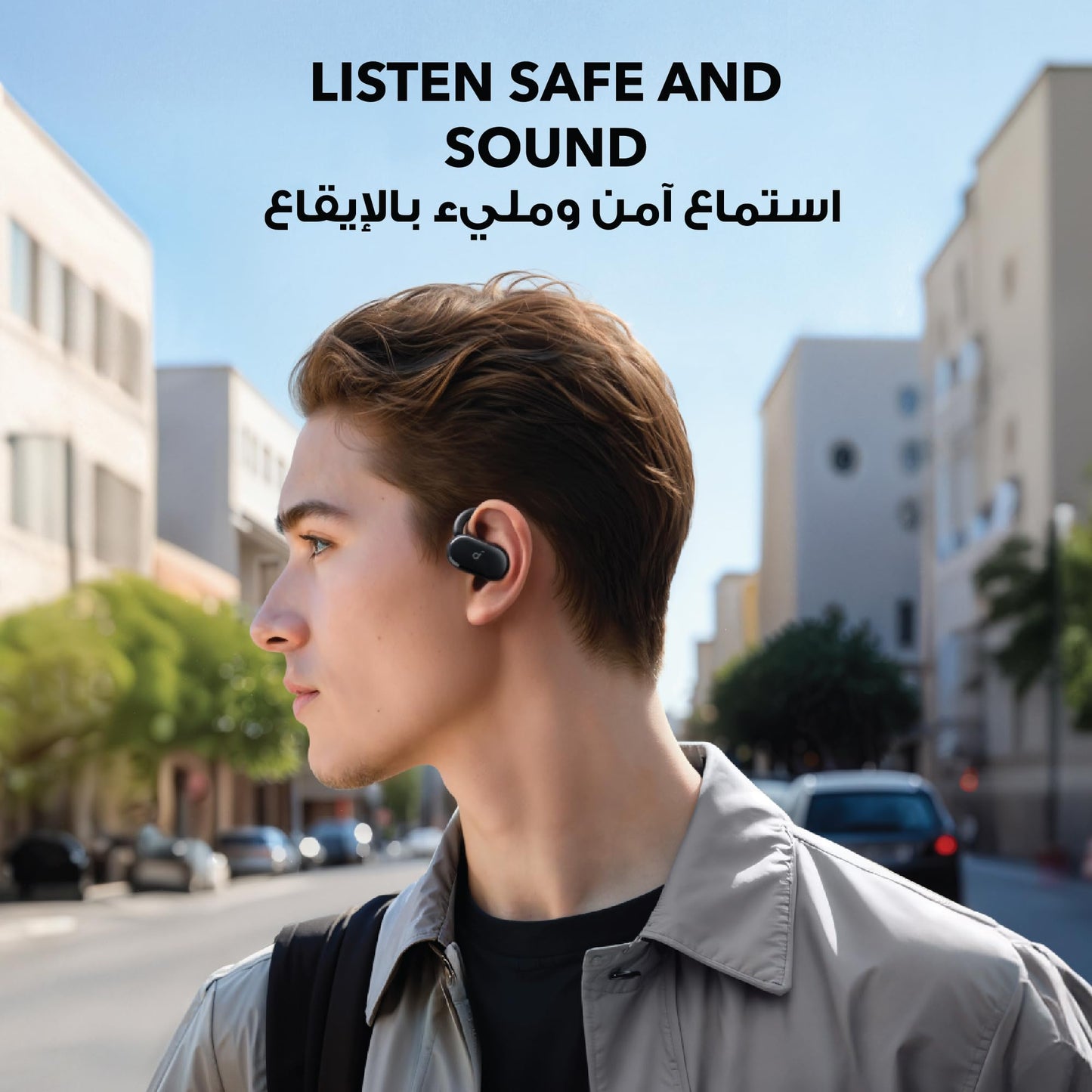 Soundcore V20i by Anker Open-Ear Headphones, Adjustable Ear Hooks,Ultra-Comfort,Snug Fit, Powerful Sound, Clear Calls, IP55, LED Lights, 36H Playtime