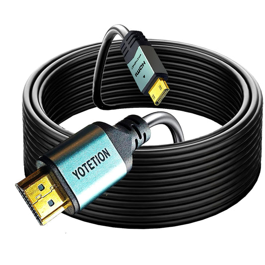 YOTETION Long Mini HDMI to HDMI Cable 30FT, MINI HDMI 4K 60Hz High Speed HDMI to Mini HDMI Cable Male Bi-Directional 2.0 Cord, for HDTV, Tablet