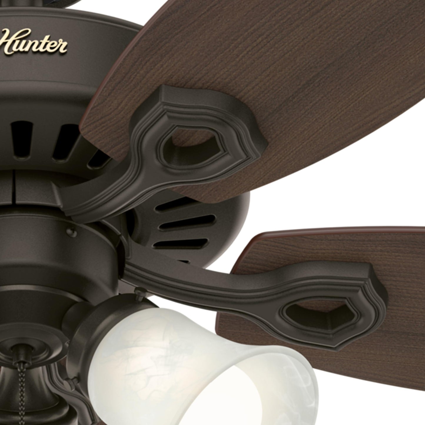 Hunter Fan 52 inch New Bronze Ceiling Fan - Three-Light Fitter with Swirled Marble Glass (Renewed) (New Bronze)