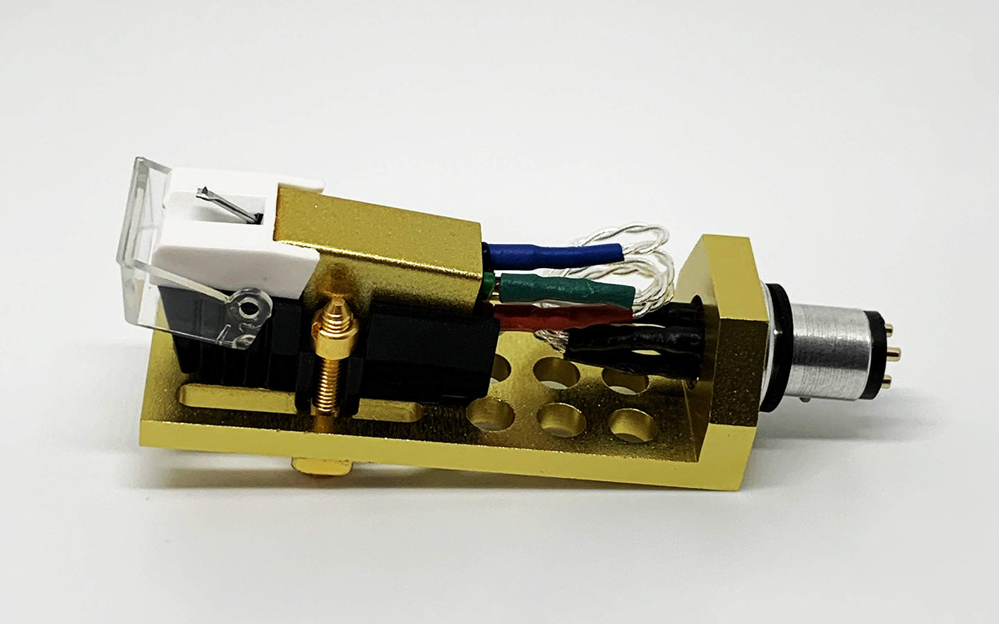 Cartridge and Stylus, Conical needle and Gold Headshell with mounting bolts for Pioneer PL550, PL10, PL510, PL71, PL400, PL100, PL115D, PL120, PL300