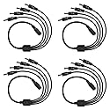DC 1 Female to 4 Male Output Power Splitter Cable 4 Pcs 1 to 4 DC CCTV Camera Power Splitter Cable Y Adapter for CCTV Security Cameras and LED Strip