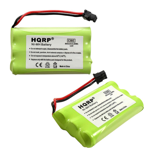 HQRP 2-Pack Cordless Phone Batteries Compatible with Lenmar CBC909, BATT-909, ER-P512 Replacement