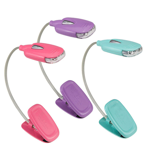HONGUT Book Light for Kids Clip on Book Lights for Reading in Bed Book Lamp Portable LED Reading Light with 360° Flexible and 2 Brightness (3Pack Mini