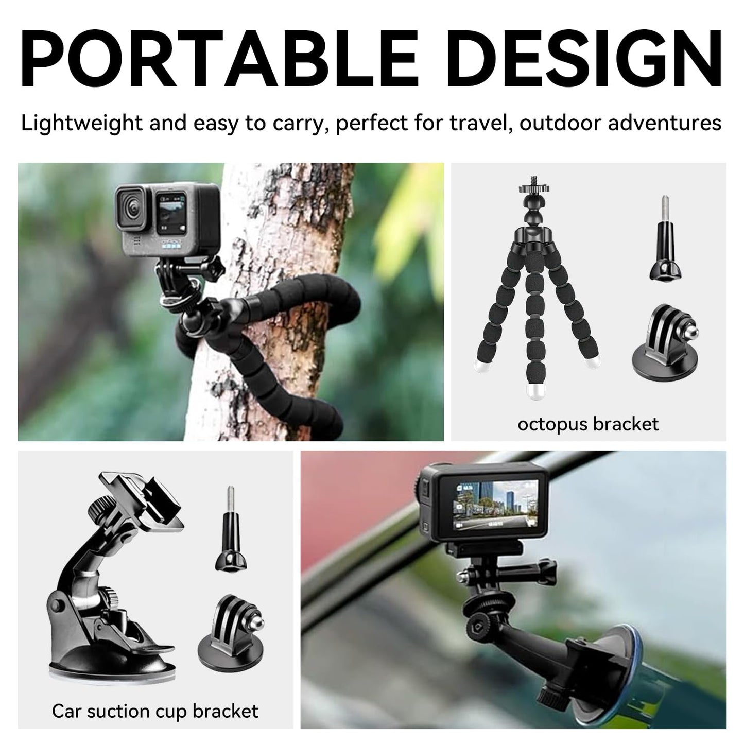 MEKICOWL 50 in 1 Action Camera Accessory Kit Compatible with Gopro Hero 12 11 10 9, DJI OSMO 4 3 2, Insta360 X3 X2 GO 3, SJCAM, DBPOWER, Campark, Sony