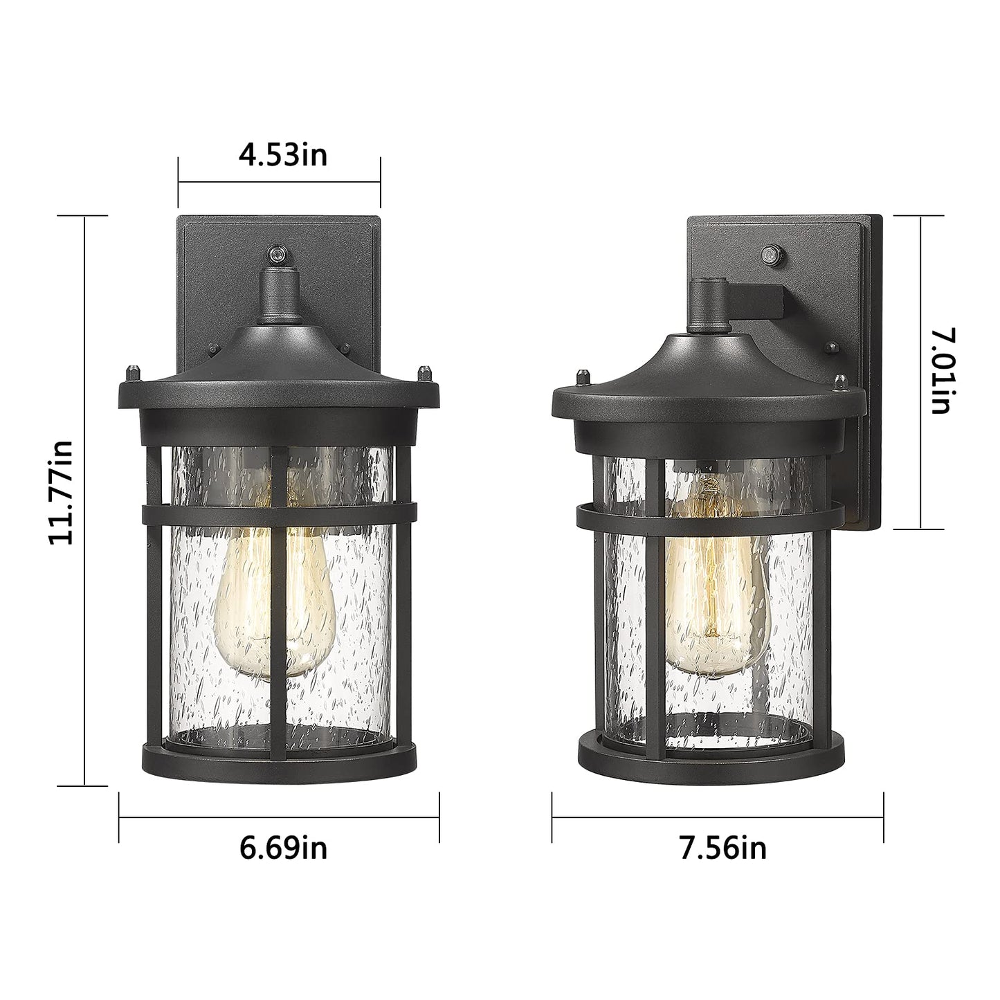 Diyel Dusk to Dawn Outdoor Wall Lighting Outdoor Wall Lantern with Sensor Exterior Wall Light Anti-Rust Porch Light Fixtures Wall Mount Waterproof
