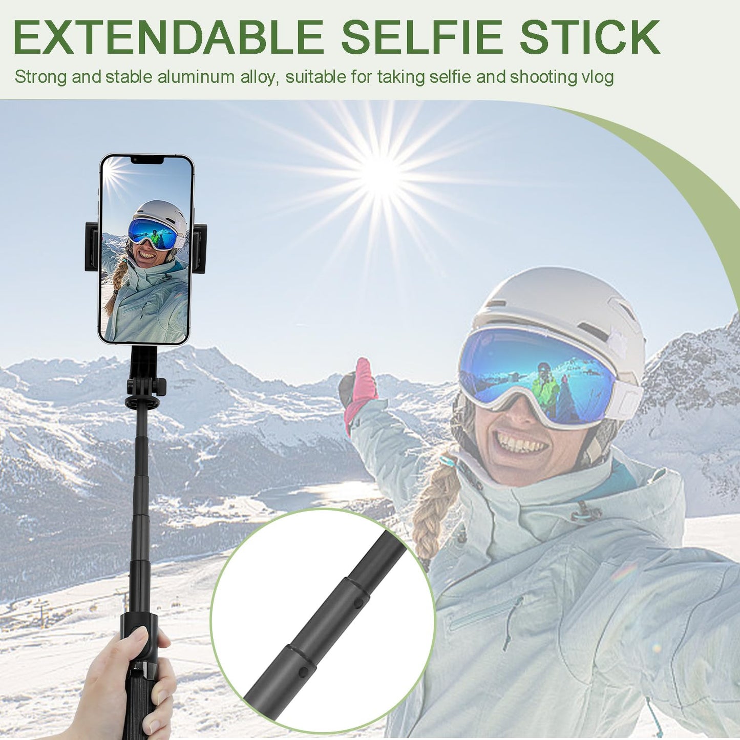 Selfie Stick Gimbal Stabilizer, UPXON 360° Rotation Tripod with Wireless Remote, Portable Phone Holder, Auto Balance 1-Axis Gimbal for Smartphones