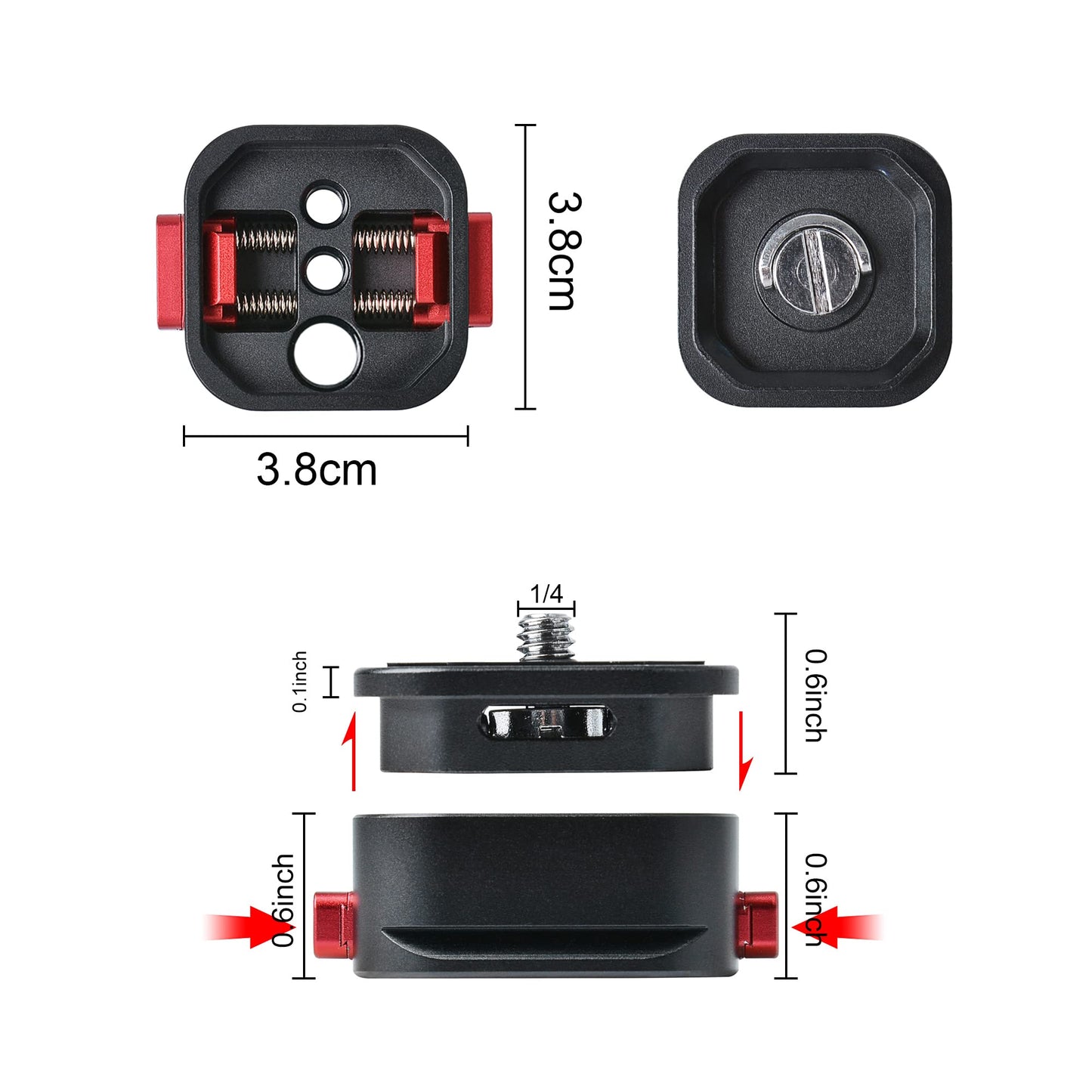 Quick Release Plate, Camera Tripod Mount Arca Swiss QR Plate Fast Claw Clamp Compatible with Canon Sony Nikon Pentax DSLR/SLR/Zhiyun/Feiyu/DJI/Moza