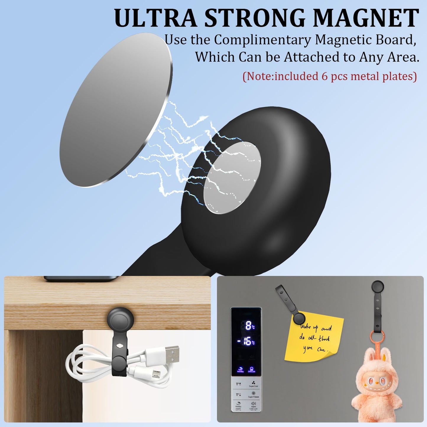 Magnetic Cable Ties, Cable Cord Organizer Cable Clips Management, Silicone Magnetic Cable Organizer, Phone Cord Holder for Organizing, Home Office
