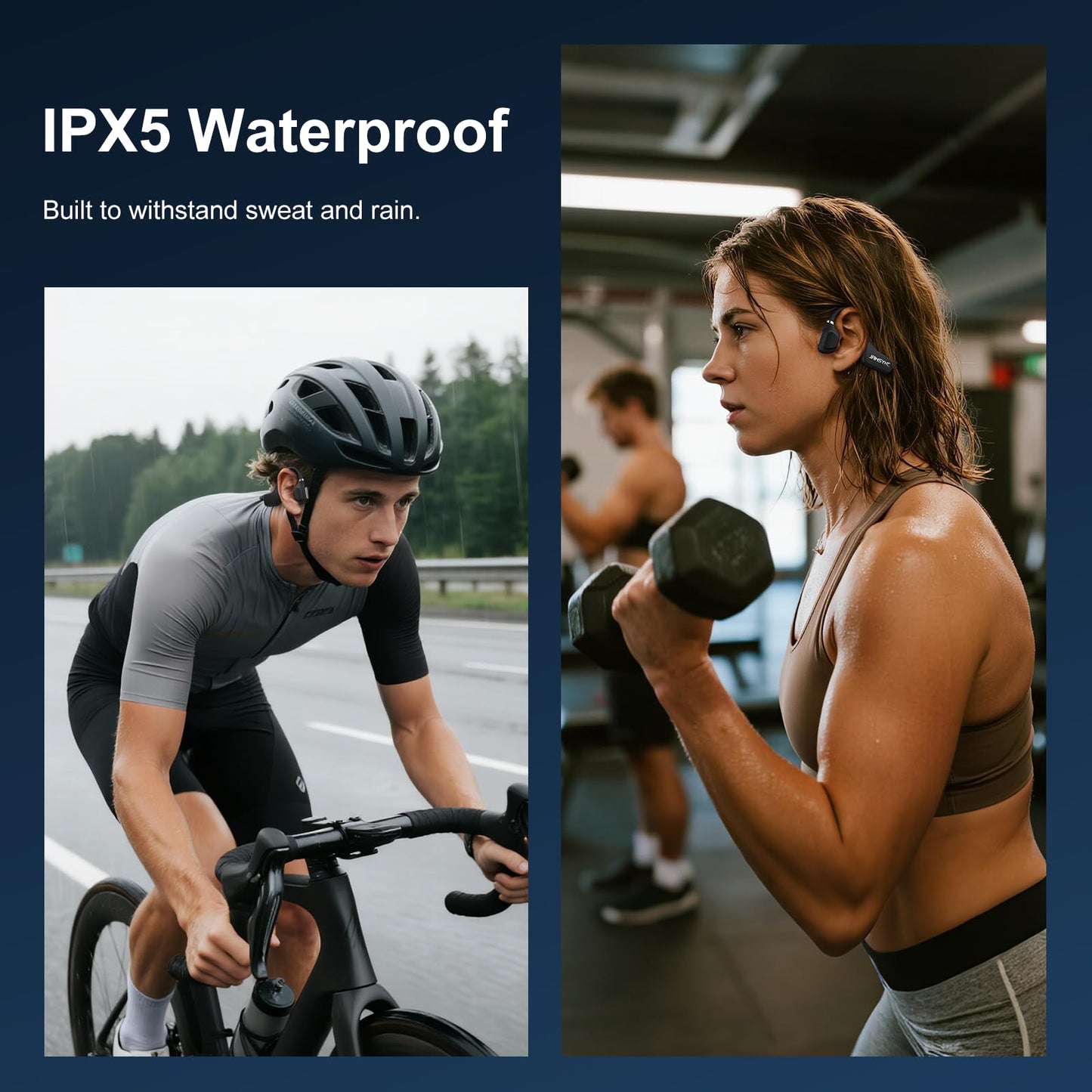 Jamsync Open Ear Headphones, Running Headphones Bluetooth 5.4 with Built-in Mic, Bluetooth Headphone 14H Battery & IPX5 Waterproof, Sports Headphones…
