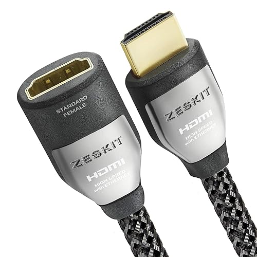 Zeskit Cinema Plus 4K 10ft Male to Female High Speed HDMI Extension Cable 22.28Gbps Compatible with 4K 60Hz Dolby Vision HDR ARC HDCP 2.2 Roku Fire TV