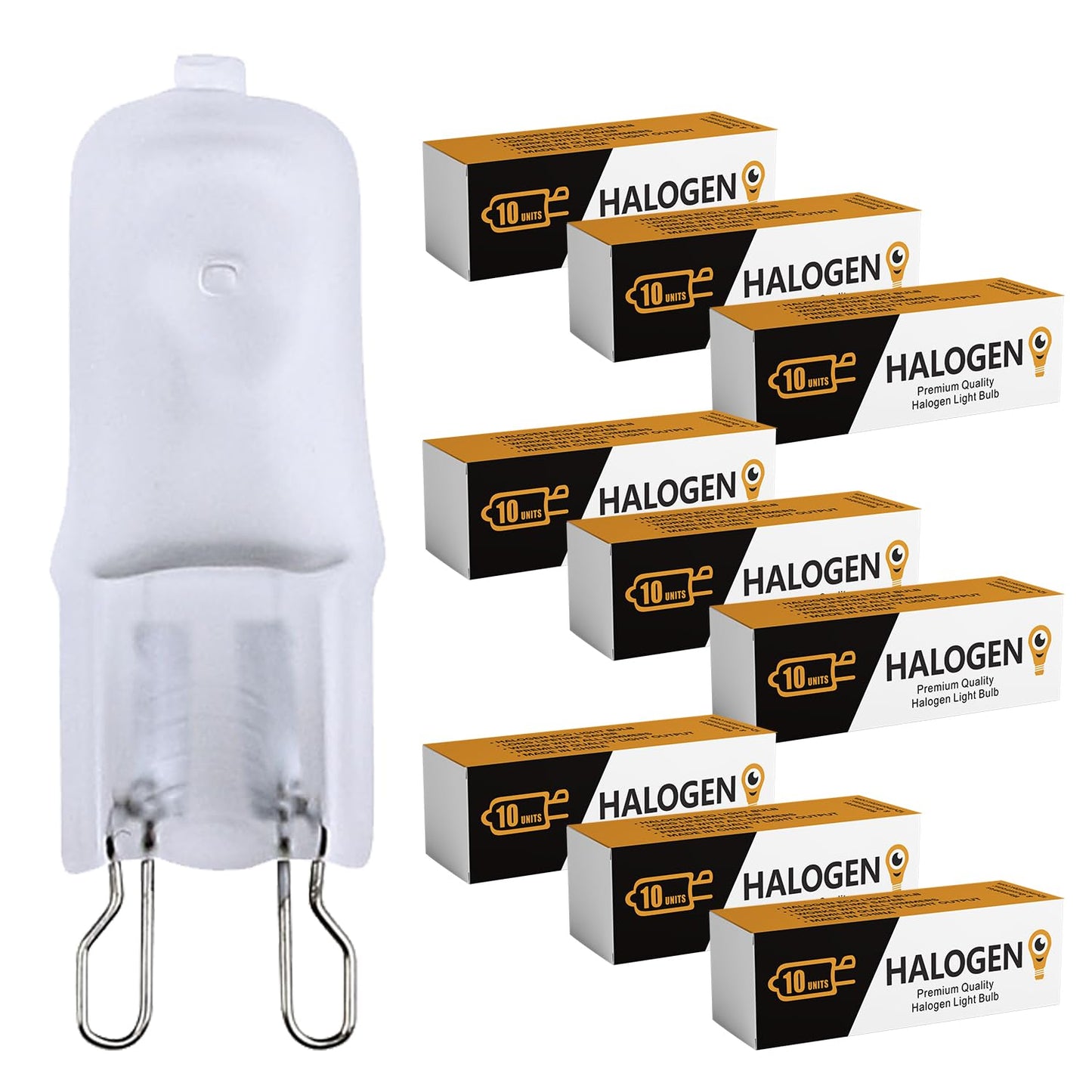 10 Pack Frosted Lense 40W Q40/G9/FR/120V G9 JCD 40 Watt 120 Volt T4 JD Type Halogen Light Bulb Photography Studio Bar Lounge Gallery Museum Kitchen