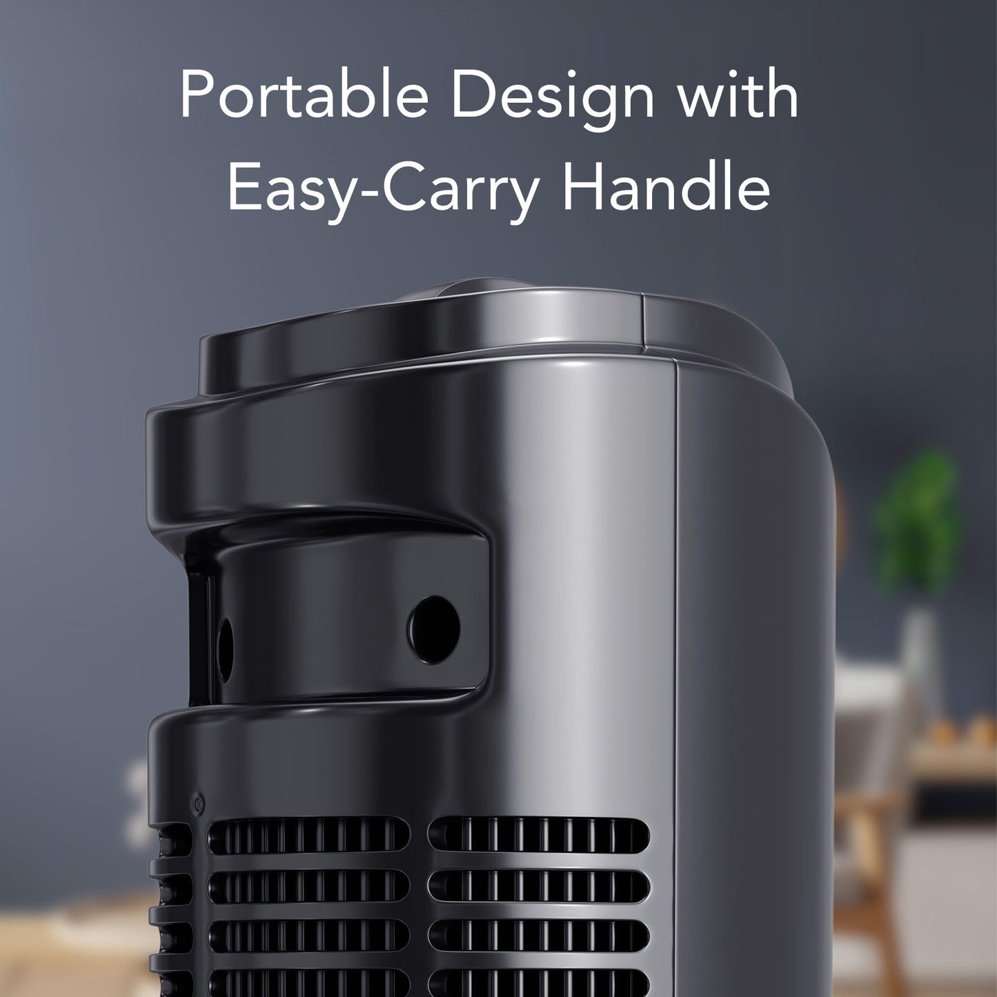 Comfort Zone 32-Inch Oscillating Tower Fan - Ultra-Slim Bladeless Design with 3 Speeds, 90° Wide Oscillation & Built-in Carry Handle - Quiet Portable