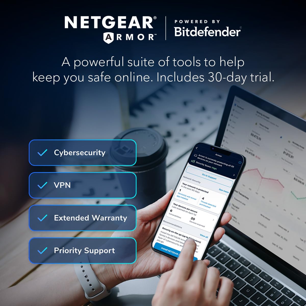 NETGEAR Nighthawk Dual-Band WiFi 7 Router (RS90) - Router Only, BE3600 Wireless Speed (up to 3.6 Gbps) - Covers up to 2,000 sq. ft., 50 Devices - 2.5