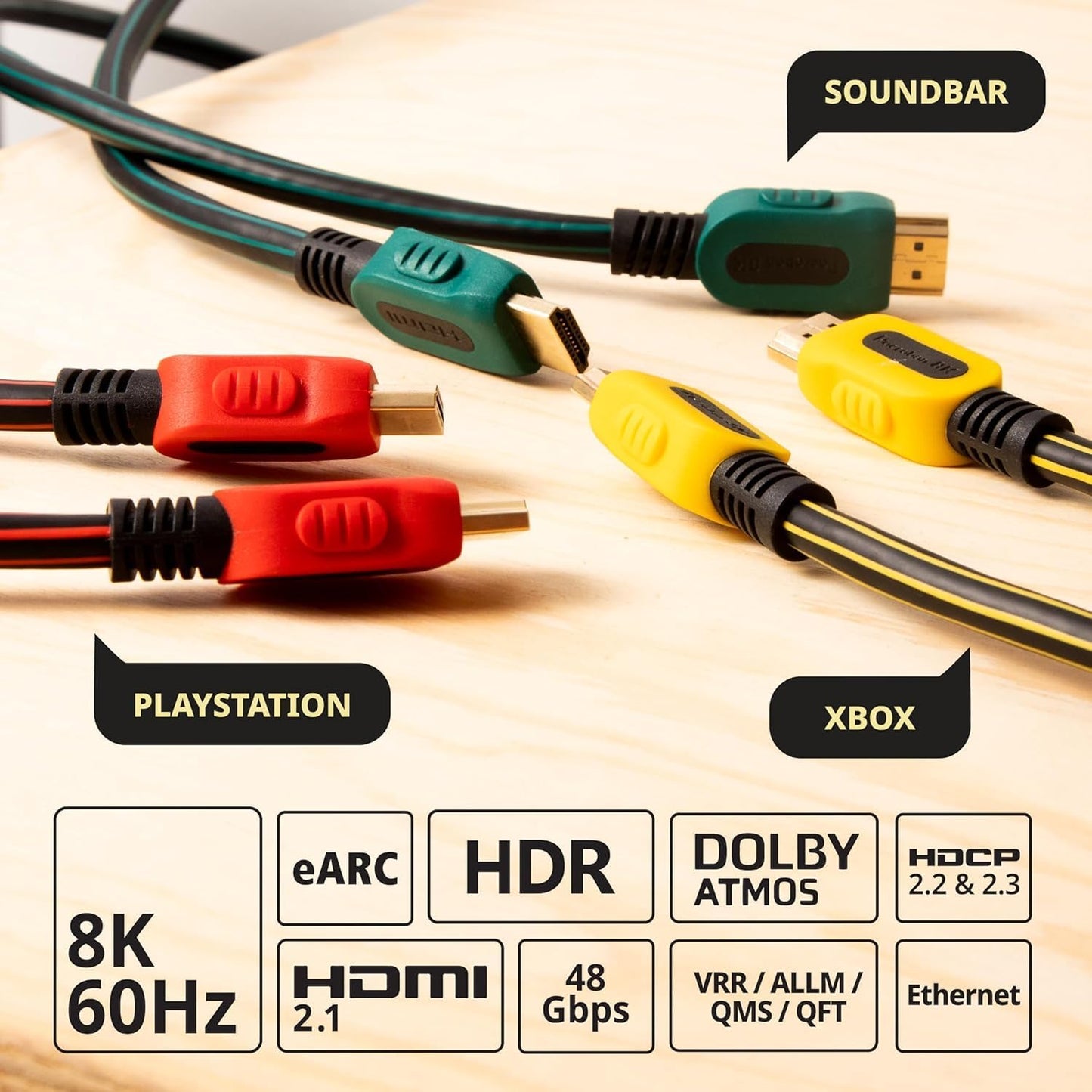 Pacroban HDMI Cable | 6 Feet | 20 Pack | Ultra High Speed 8K | eARC | 4K 120Hz | HDCP | CL3 Rated Fire-Resistant | Great for Monitor PC Laptop