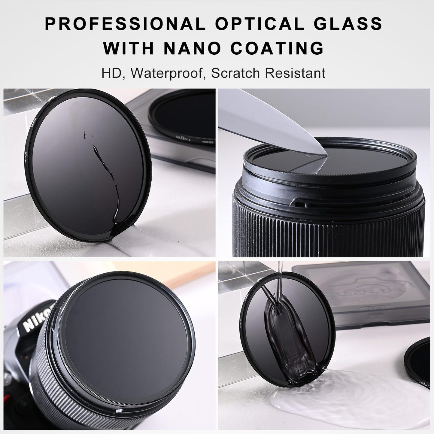 GREEN.L 72mm Infrared Filter, 72mm IR 850nm (R85) Filter for Camera Lens
