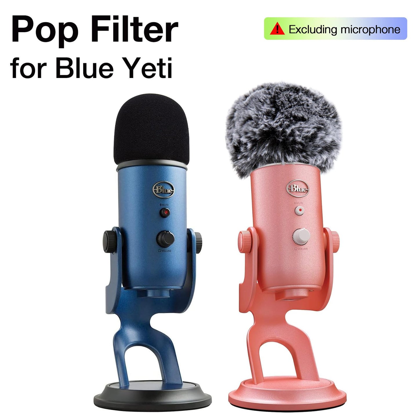 Windscreen Muff and Foam for Blue Yeti, Blue Yeti Pro USB Condenser Microphone, Indoor Outdoor Microphone Windshield 2 PACK by SUNMON