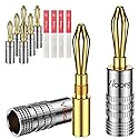 Viborg 8X HiFi Speaker Banana Connectors, 24K Gold-Plated Banana Plug, Dual Screws Locking, Hi-end Audio Speaker Banana Jack Terminals for Speaker
