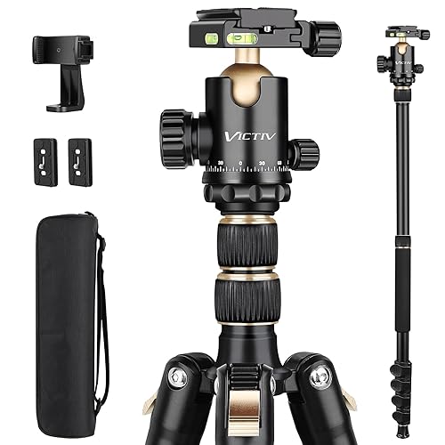 Professional DSLR Tripod for Photography - Tall, Lightweight & Heavy Duty - Spotting Scopes, Telescope & Binoculars - Compact Complete Tripod Unit