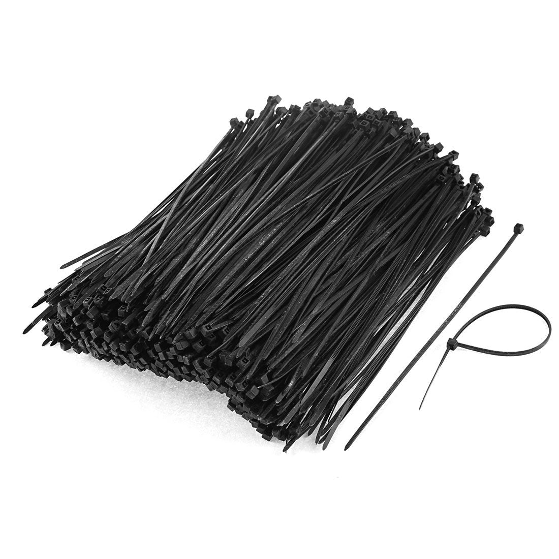 uxcell 1000pcs 3mm x 150mm Nylon Self-Locking Electric Cable Zip Ties Black