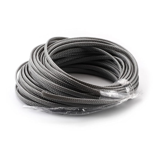 Bettomshin 1Pc 32.8Ft(10m) Cable Management Sleeve, 3/16"(4mm) Width PET Grey Cord Protector, Wire Loom Tube Insulated Split Sleeving for USB Cable