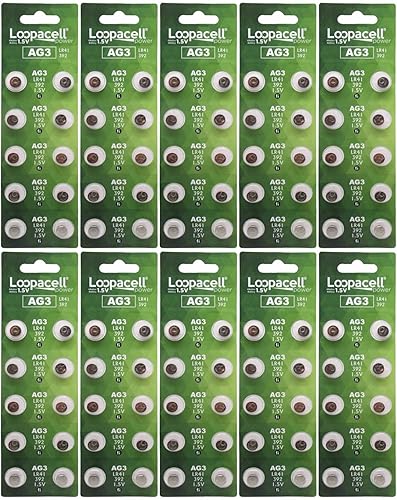 LOOPACELL 100 Pack AG3 LR41 392 SR41SW 384 192 V384 V392 D384 D392 280-13 Alkaline Button Cell Battery