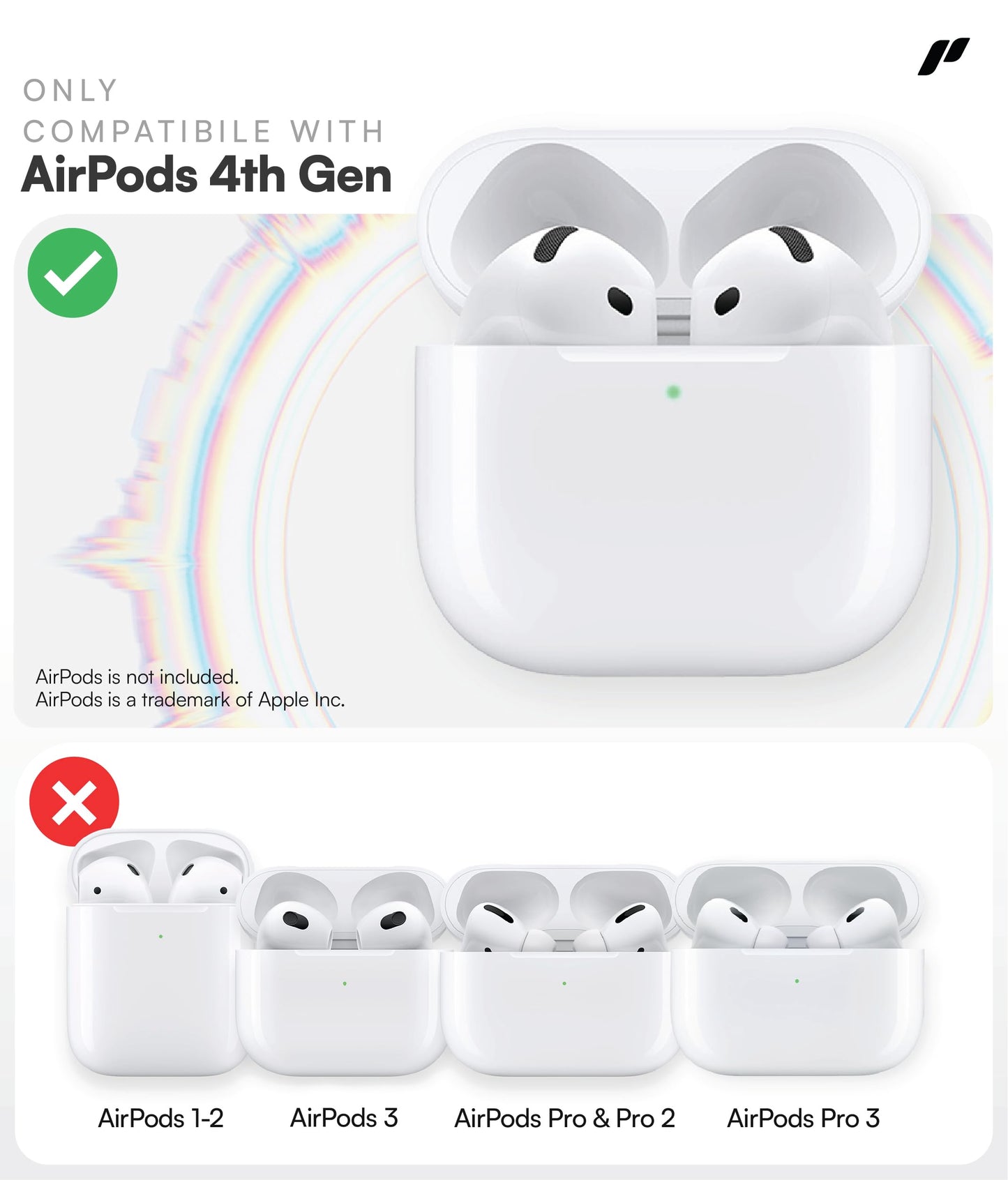 Proof Labs for AirPods 4 Case with Lock - Tough AirPods 4th Generation Case Cover with Carabiner, Rugged Protection and Hard Protective Shell (Black