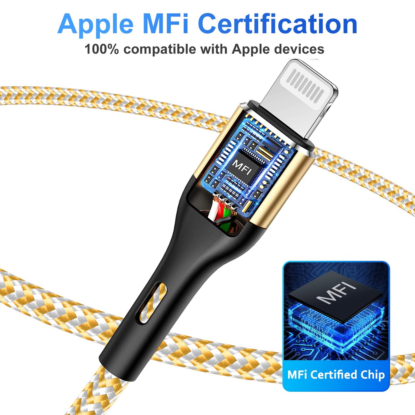 iPhone Charger 4Pack 7inch, [Apple MFi Certified] Short Lightning Cable 7inch, iPhone Charging Cord Fast Charging Cable for iPhone 13 12 Pro Max Mini…