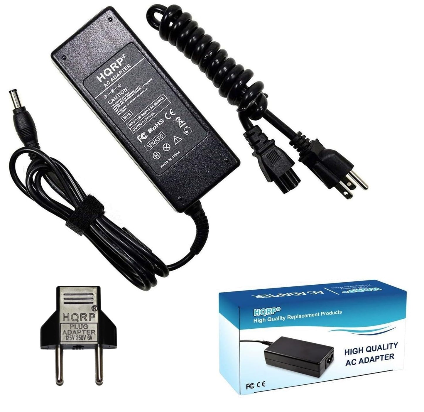 HQRP 12V 5A AC Adapter Compatible with Snailax, Nekteck, Comfier Back Foot Massager CF-2206N, CF-2309A, CF-2307A, CF-5212, CF-5701, CF-6006N Power…