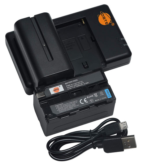 DSTE 2pcs NP-F750 Battery + Rapid Dual Battery Charger Compatible with Sony CCD-TRV215 CCD-TR917 CCD-TR315 HDR-FX1000 HDR-FX7 HVR-V1U HVR-Z7U HVR-Z5U