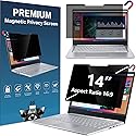 14 inches Magnetic Privacy Screen for Laptop Widescreen 16:9 Monitor | Computer Privacy Shield | Anti Glare & Blue Light Filter | UV & Eye Protection