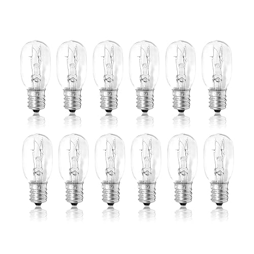 Mandala Crafts 120v 7w Night Light Bulbs Dimmable Himalayan Salt Lamp Bulbs - 12 C7 Bulbs E12 Small Bulbs for Christmas Village Light Bulbs Inflatable