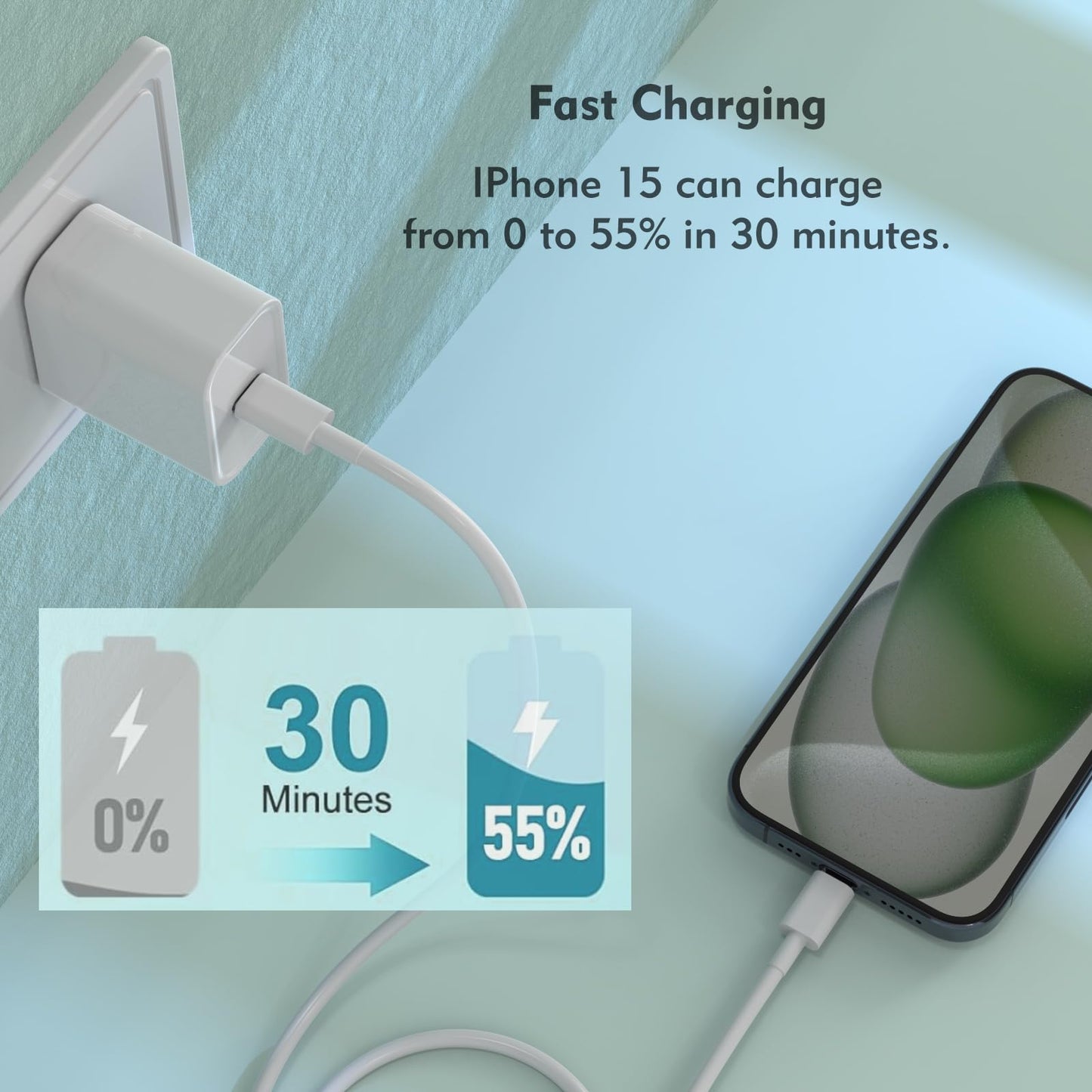 USB C to USB C Cable, 3-Pack 6FT, 60W Fast Charging Power Delivery for iPhone 17/17 Pro/17 Air/17 Pro Max, iPad mini 6/Pro 2021, MacBook Pro 2020
