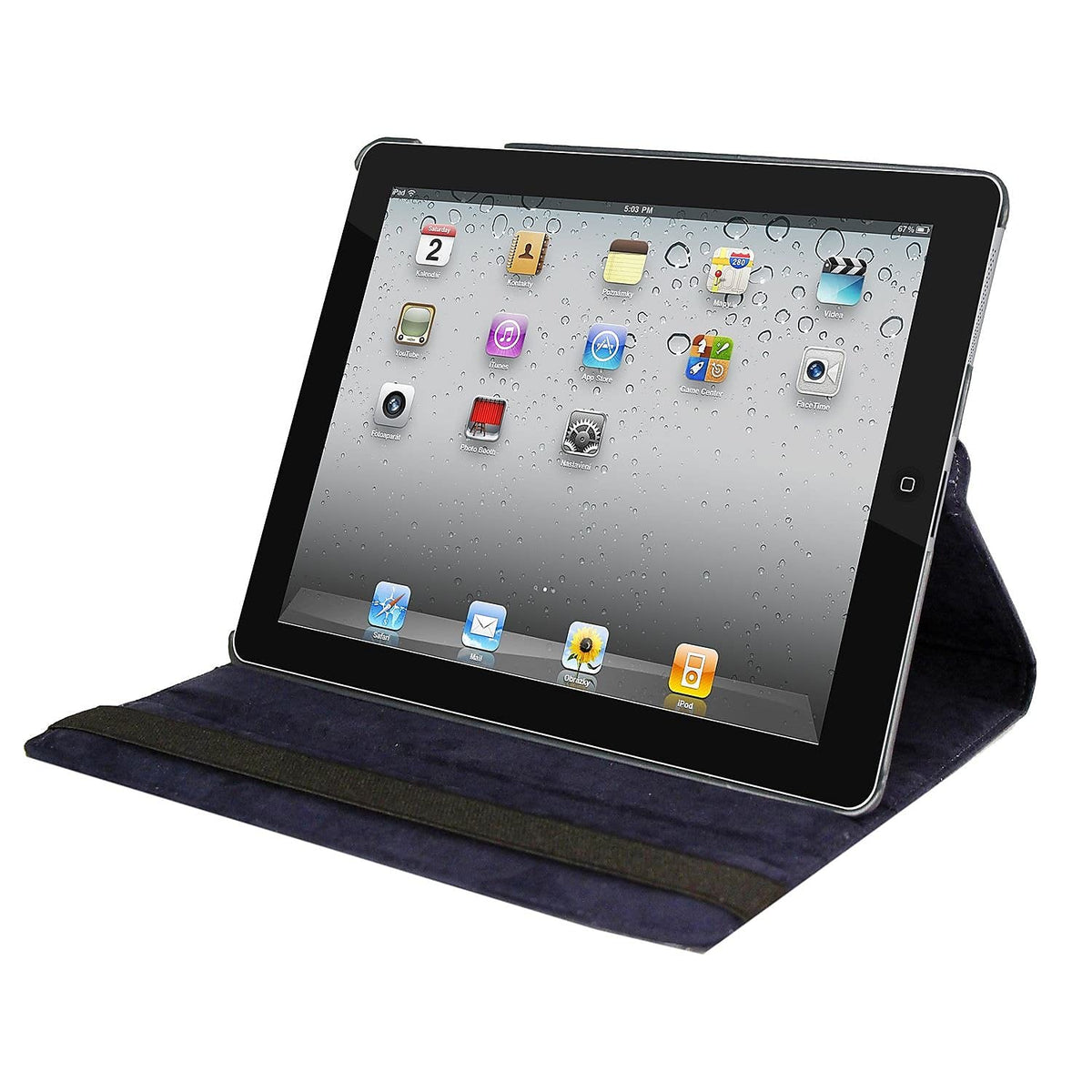 Natico Faux Leather 360-Degree Rotating Case for iPad mini, Navy Blue (60-IM360-NBL)