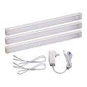 PureOptics LED Under Cabinet Lighting Kit, 3-Bars, 9 Inches Each, DIY Tool-Free Installation, Warm White, 2700K, 1080 Lumens, 15 Watts, Home Accent
