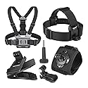 NEEWER Accessory Set Compatible with GoPro Hero Insta360 DJI AKASO Action Camera, Quick Change Head Strap Head Strap Holder, Chest Strap, Backpack Hat