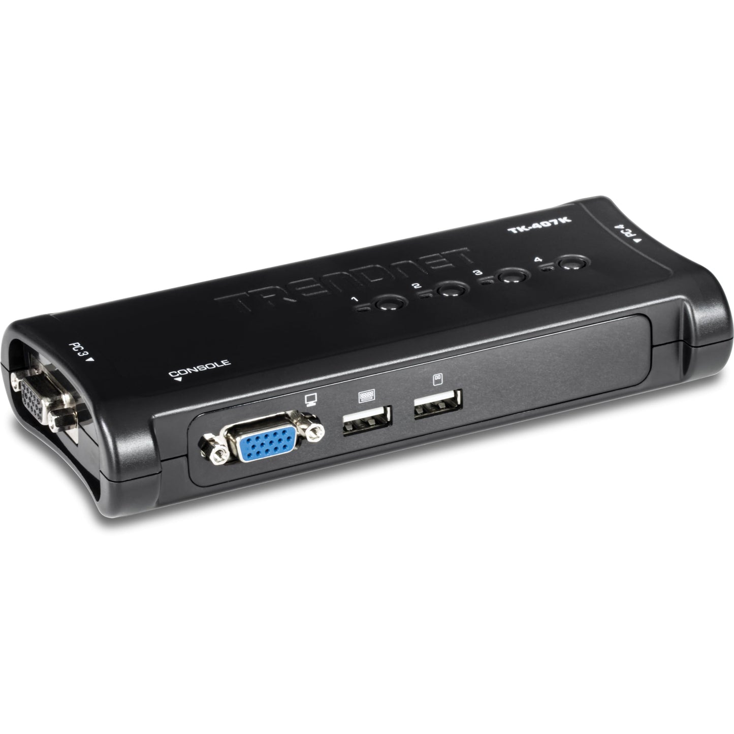 TRENDnet 4-Port USB KVM Switch, TK-407K, Control Up to 4 Computers, Windows, Linux, Mac OS Compliant, 2048 x 1536 VGA Resolution, NDAA & TAA