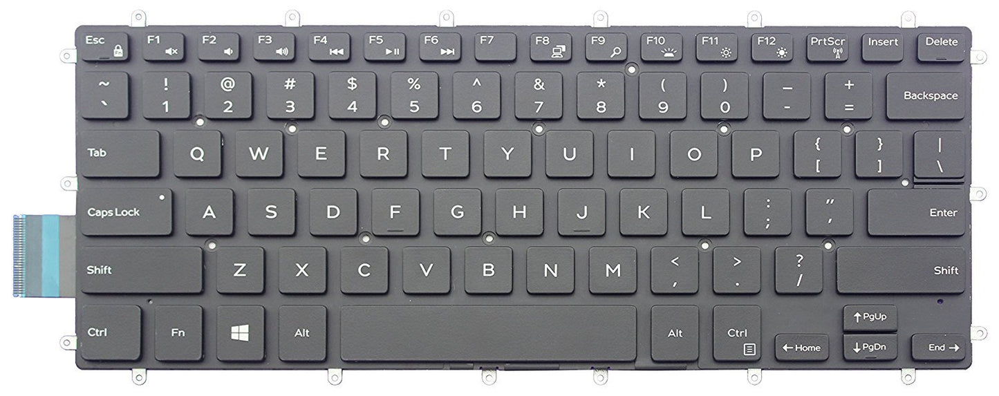 New US Black Backlit English Keyboard (Without Frame) Replacement for Dell Inspiron 13 5368 5378 7368 7378 Light Backlight