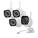 Zmodo 1080p Full HD Outdoor Wireless Security Camera System, 4 Pack Smart Home Indoor Outdoor WiFi IP Cameras with Night Vision, Plug-In, Compatible