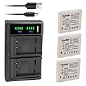Kastar 3-Pack Battery and LTD2 USB Charger Replacement for Vivitar DVR-560G Vivicam 3660 Vivicam 7388 Vivicam 7388S Vivicam 7500i, Praktica Luxmedia