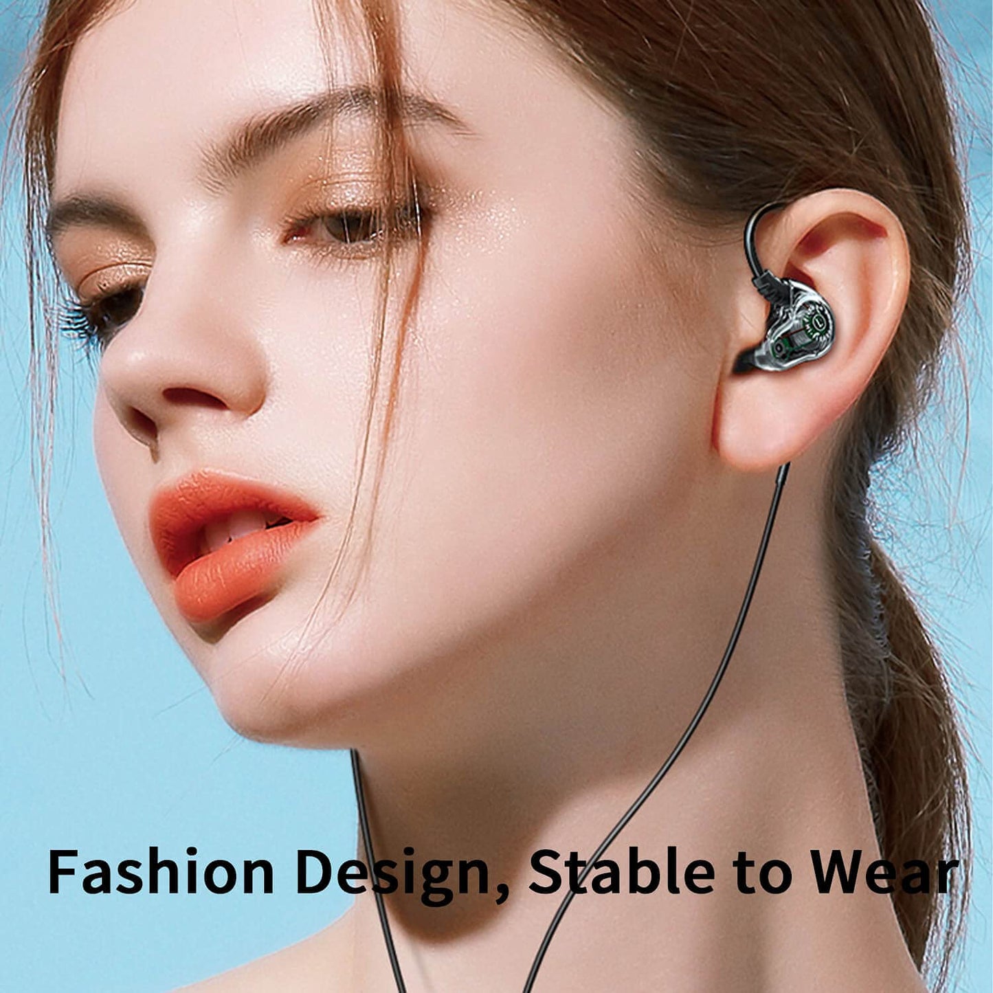 Holiper Dual Driver Wired Ear Buds with Mic and Extra Bass, Ear Phones with Cord, 3.5mm Jack Plug in Headphones, Wire Earbuds with Hook Wrap Around…