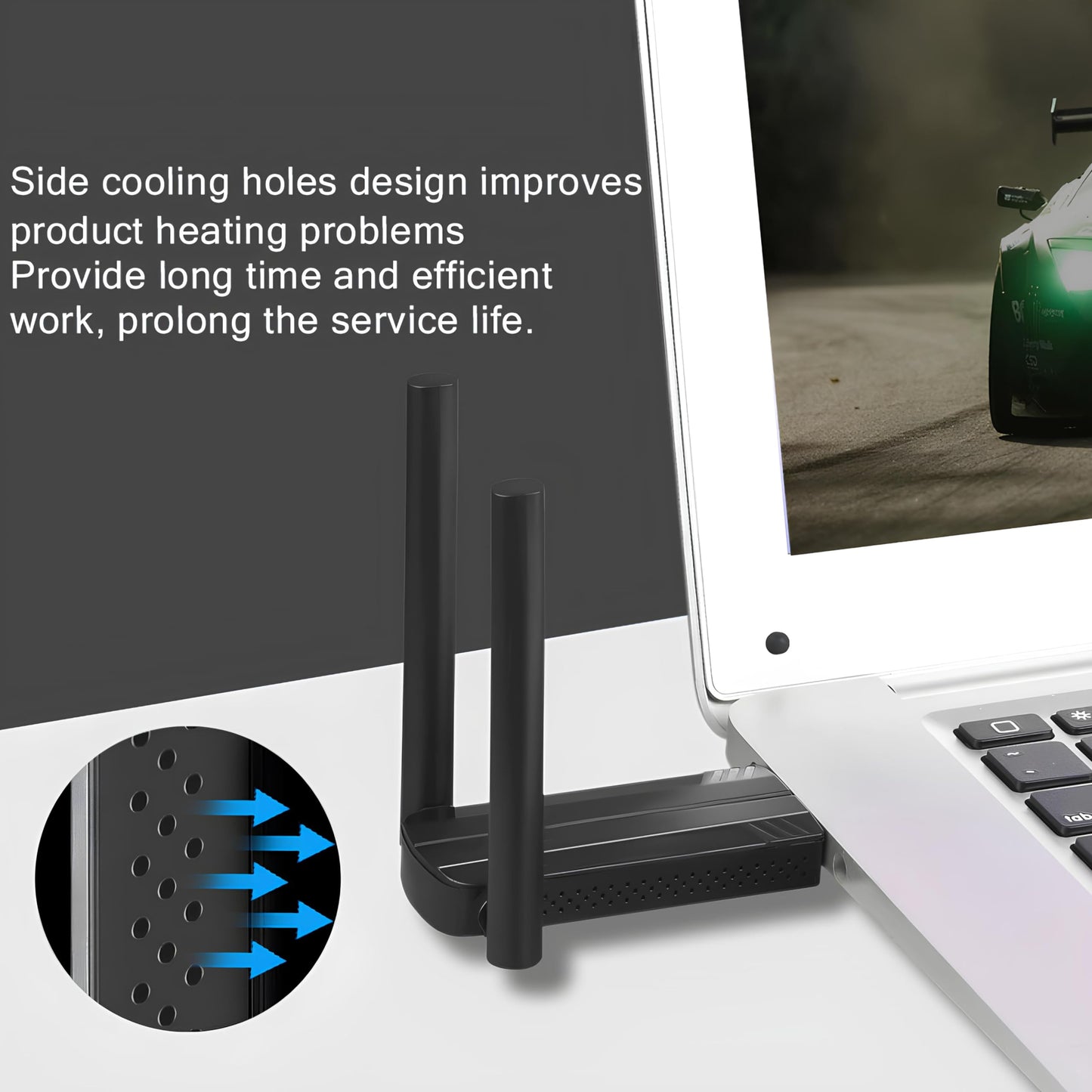 BINKMAGIC WiFi 6 Adapter for Desktop PC, AX1800 USB 3.0 WiFi Dongle Dual Band 5GHz/2.4GHz Wireless Network Adapter with 2x5dBi High Gain Antennas