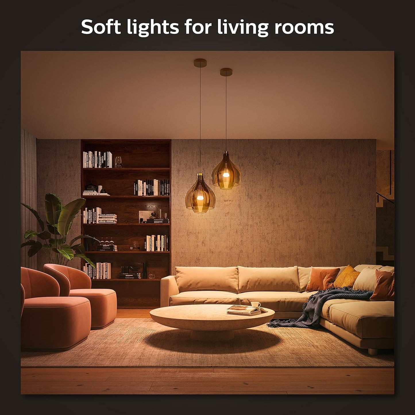 Philips Hue Smart 60W A19 LED Bulb - Soft Warm White Light - 2 Pack - 800LM - E26 - Indoor - Control with Hue App - Works with Alexa, Google Assistant