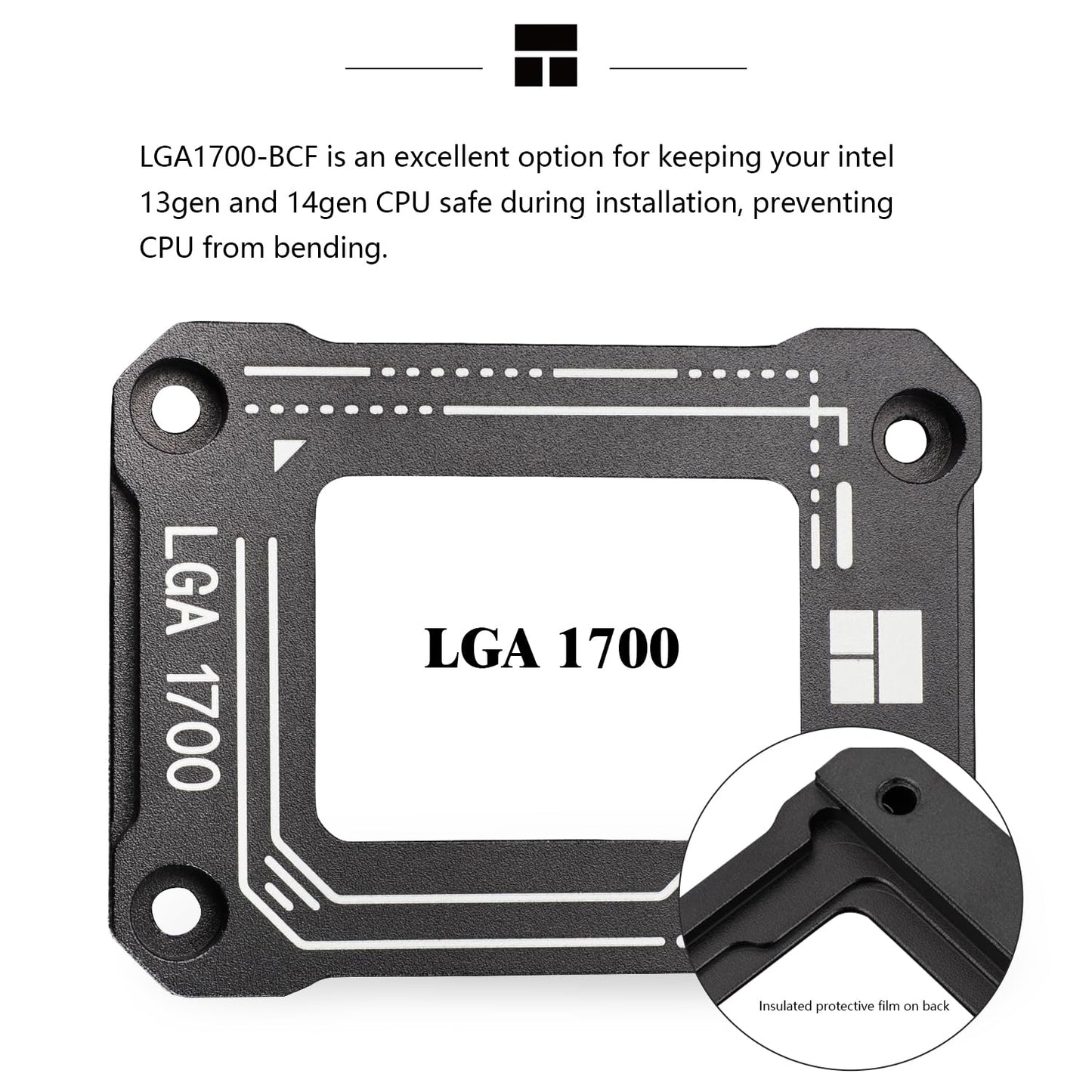 Thermalright LGA1700-BCF Black V2 CPU Retainer,Intel 12/13/14th Anti-Bend Retainer, LGA1700 CPU Retainer Clamp, LGA17XX Corrective CPU Bend Retainer