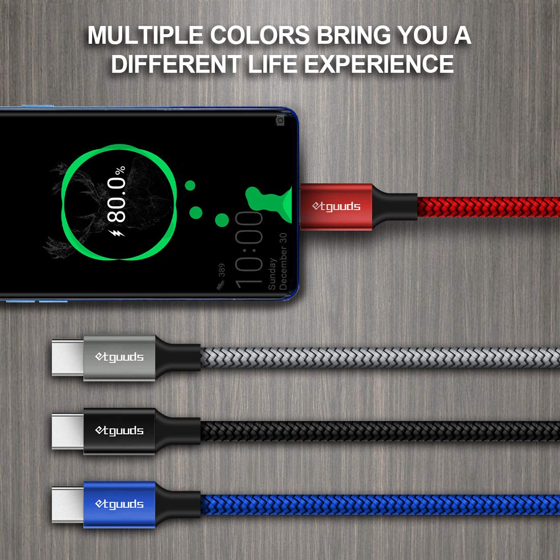etguuds [4-Pack, 3ft] USB Type C Cable 3A Fast Charging, USB A to USB C Cable Premium Nylon Braided Compatible with Samsung Galaxy S20 S10 S9 S8 Plus