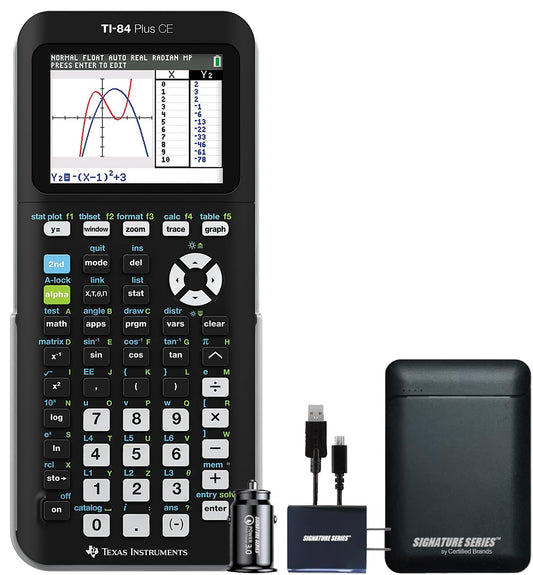 Texas Instruments TI-84 Plus CE Graphing Calculator, Black | Color Screen, Built-in Apps, Included Software, Test-Permitted, for Math, Science