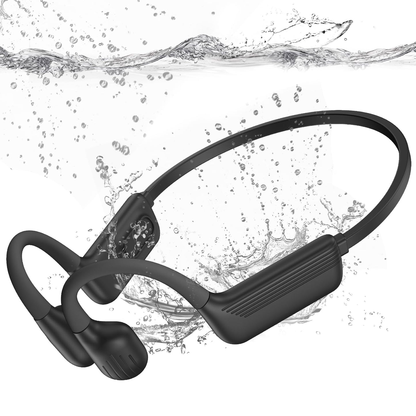 Liquid Silicone Swimming Headphones-Bone Conduction Headphones, IP68 Waterproof Underwater Earphones, LiteSurge Bluetooth Soft/Skin Open Ear Swim…