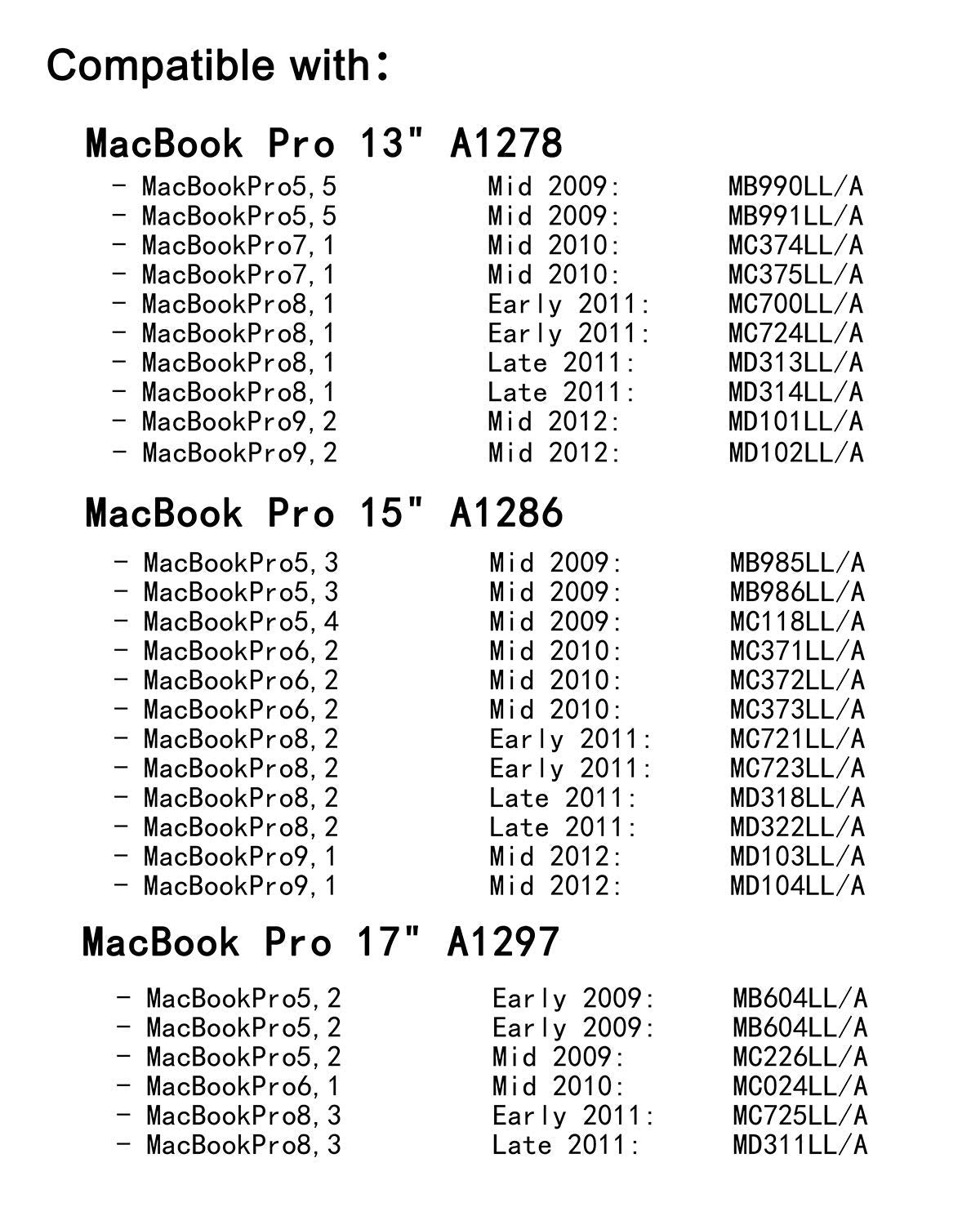 CCYO Replacement Screws 10 Sets for MacBook Pro 13" 15" 17" A1278 A1286 A1297 2009-2012, 10 PCs Bottom Back Case Cover Computer PC Screw