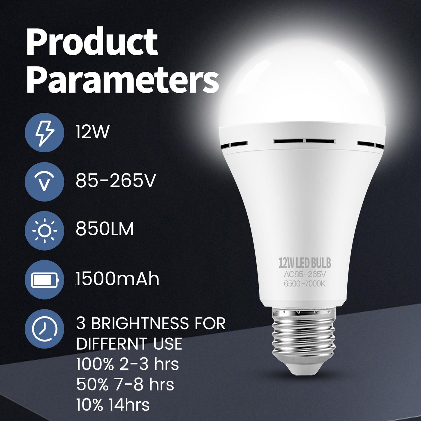 TFOI Rechargeable Emergency LED Light Bulbs for Home Power Failure