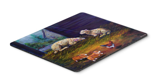 Caroline's Treasures 7322MP Corgi Chaos in The barn with Sheep Mouse Pad, Hot Pad or Trivet for Home Office Gaming Working Computers Laptop Mouse