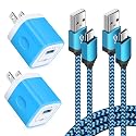 Android Phone Charger Micro Cable,4-Pack Wall Plug 1A/5V Power Adapter with 6ft Nylon Braided Fast Charging Micro USB Cord Compatible Samsung Galaxy